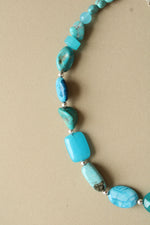 Turquoise Beaded Sterling Silver Necklace