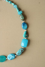 Turquoise Beaded Sterling Silver Necklace