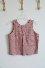 NEW LOFT Dusty Pink Eyelet Tank Top | XS Petite