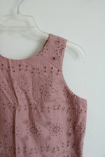 NEW LOFT Dusty Pink Eyelet Tank Top | XS Petite