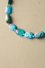 Turquoise Beaded Sterling Silver Necklace