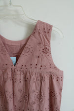 NEW LOFT Dusty Pink Eyelet Tank Top | XS Petite