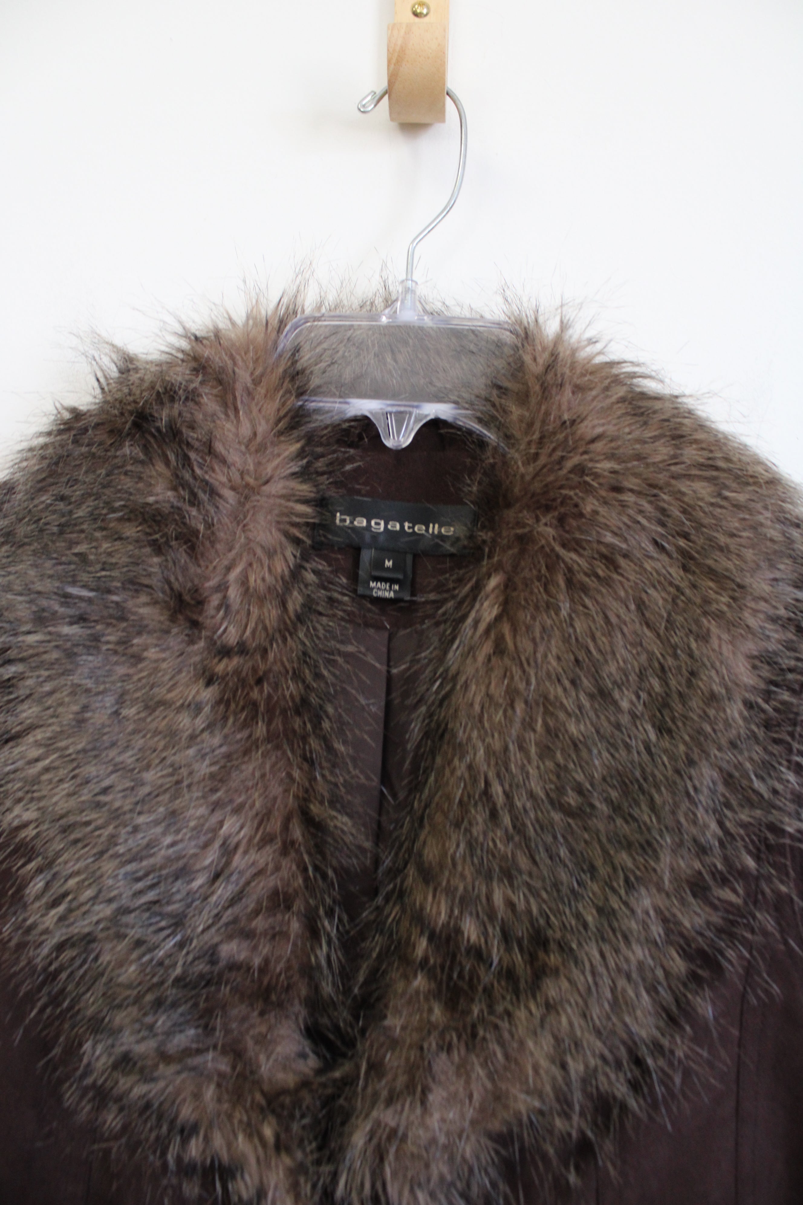 Bagatelle Brown Sueded Faux Fur Vest | M