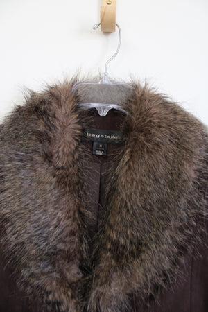 Bagatelle Brown Sueded Faux Fur Vest | M