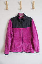 Danskin Now Pink & Gray Fuzzy Full Zip Jacket | XL
