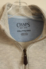 Chaps Light Gray Textured 3/4 Zip Pullover | XXL