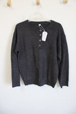 NEW Made With Heart Gray Knit Sweater | S
