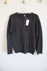 NEW Made With Heart Gray Knit Sweater | S