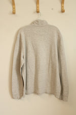 Chaps Light Gray Textured 3/4 Zip Pullover | XXL