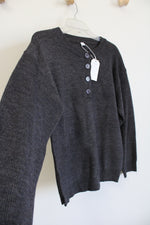 NEW Made With Heart Gray Knit Sweater | S