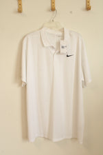 NEW Nike Dri-Fit White Athletic Polo Shirt | XXL