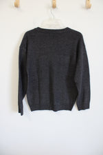 NEW Made With Heart Gray Knit Sweater | S