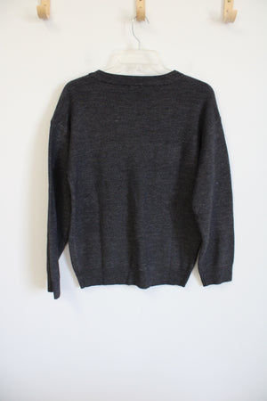 NEW Made With Heart Gray Knit Sweater | S