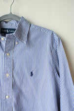 Ralph Lauren Classic Fit Blue Striped Button Down Shirt | 15 1/2 34/35
