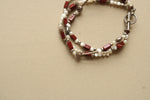 Red Jasper & Freshwater Pearl Toggle Clasp Bracelet