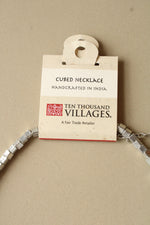 NEW Ten Thousand Villages Cubed Silver Necklace
