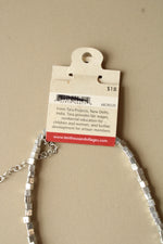NEW Ten Thousand Villages Cubed Silver Necklace