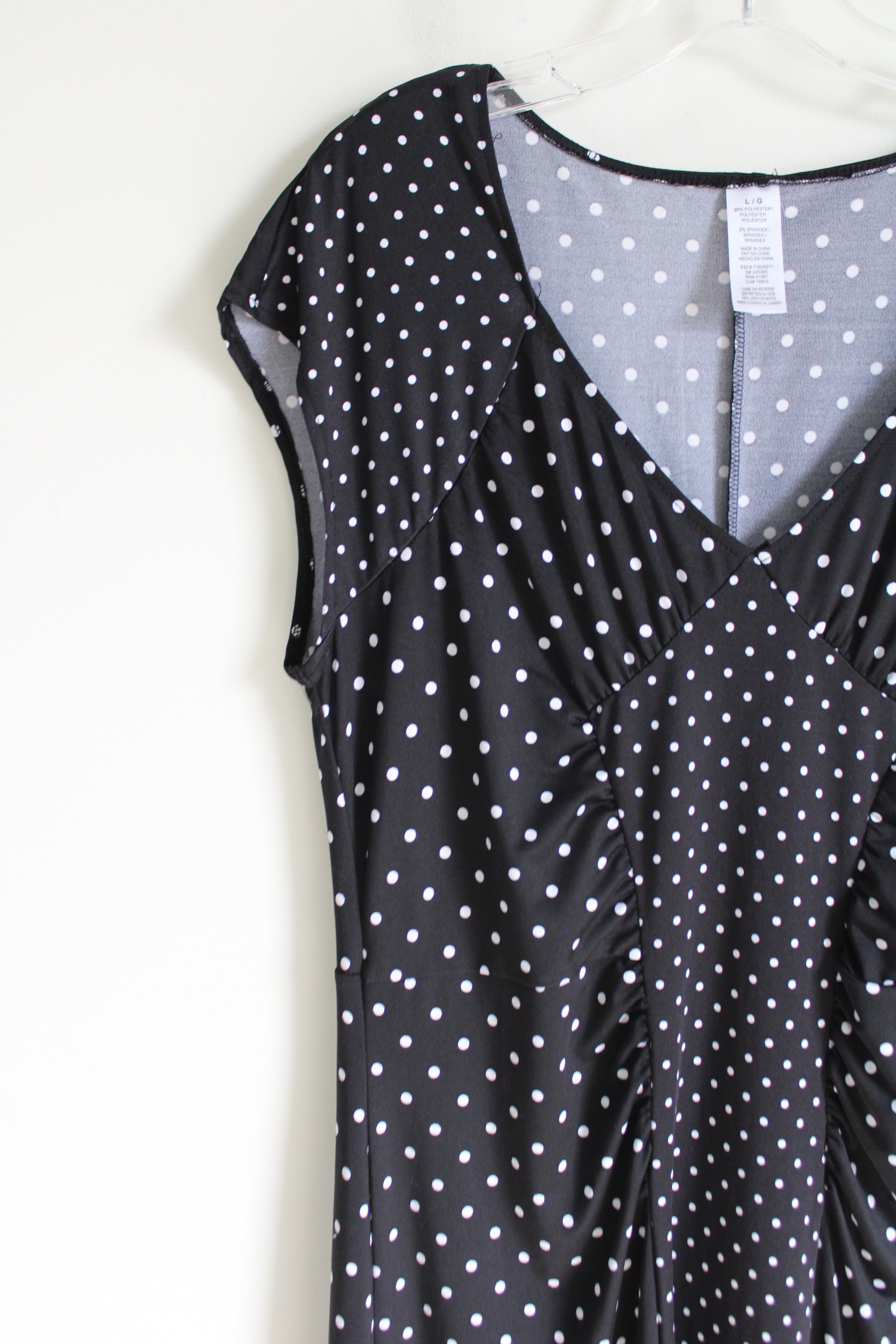 Black White Polka Dot Dress | L