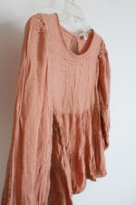 American Eagle Orange Tiered Long Sleeved Top | XS