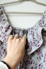 Wild Fable Gray Purple Floral Milkmaid Dress | S