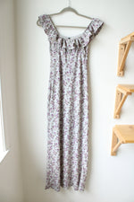 Wild Fable Gray Purple Floral Milkmaid Dress | S