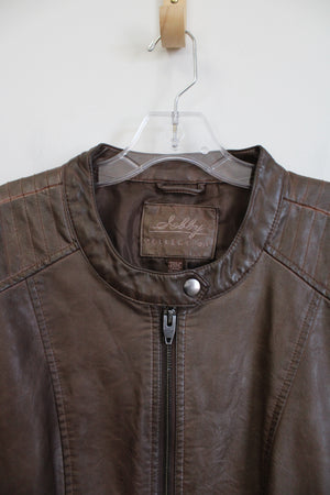 Debby Collection Brown Faux Leather Jacket | XXL