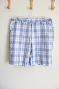 Grand Slam Blue and White Plaid Shorts | 38