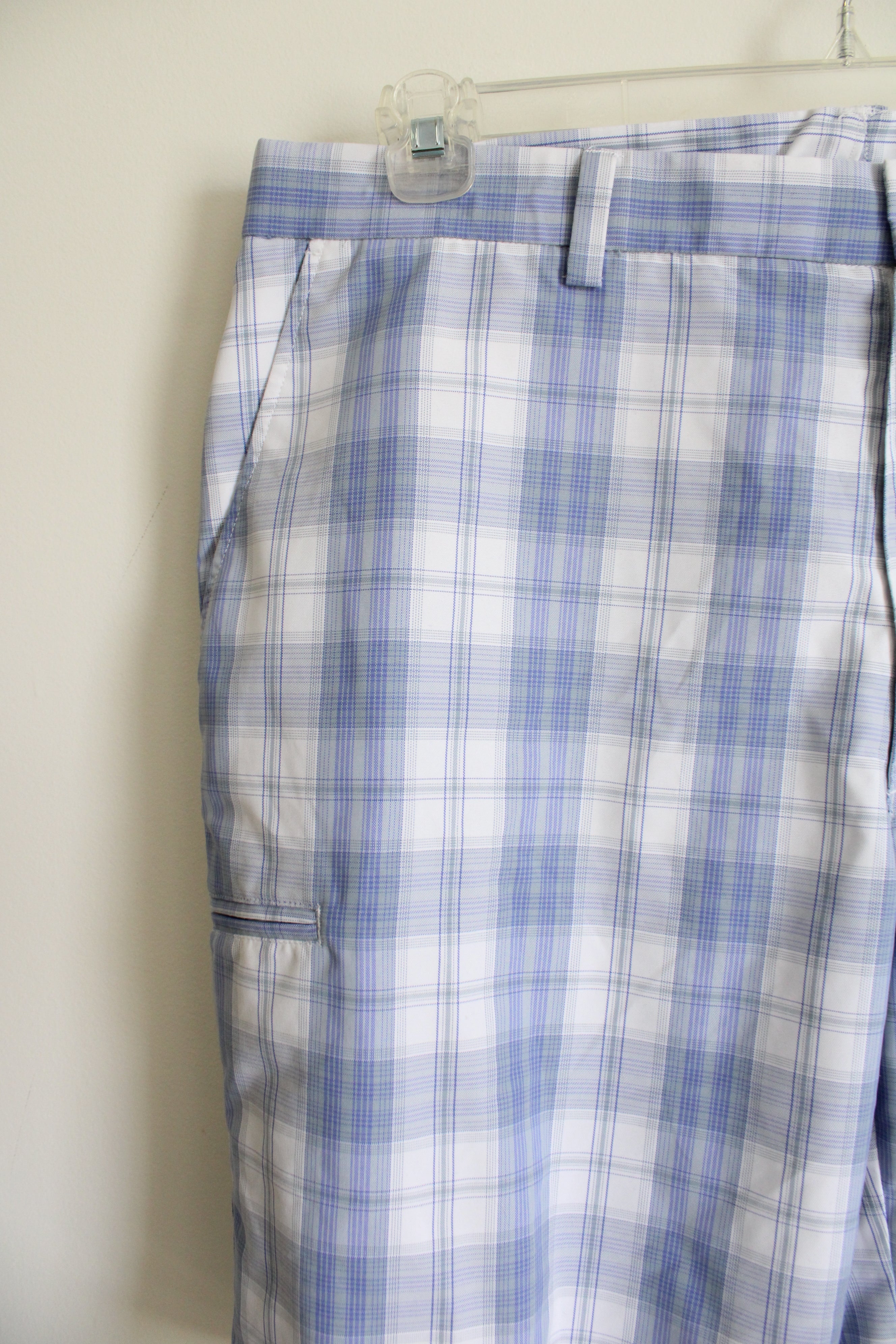 Grand Slam Blue and White Plaid Shorts | 38
