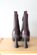 Cole Haan Grand Ambition York Brown Croc Embossed Leather Boots | Size 9.5