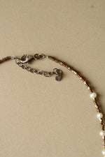 Hammered Brass Freshwater Pearl Necklace