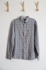 Express White Black & Red Plaid Button Down Shirt | M