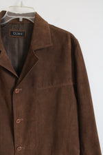 Cezani Brown Faux Suede Light Weight Jacket | XL