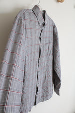 Express White Black & Red Plaid Button Down Shirt | M