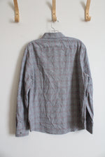 Express White Black & Red Plaid Button Down Shirt | M