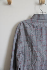 Express White Black & Red Plaid Button Down Shirt | M