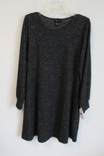 NEW AB Studio Dark Gray Heathered Long Sleeved Dress | M