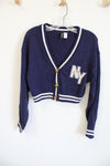 H&M Divided Navy Blue NY Collegiate Cardigan | XS