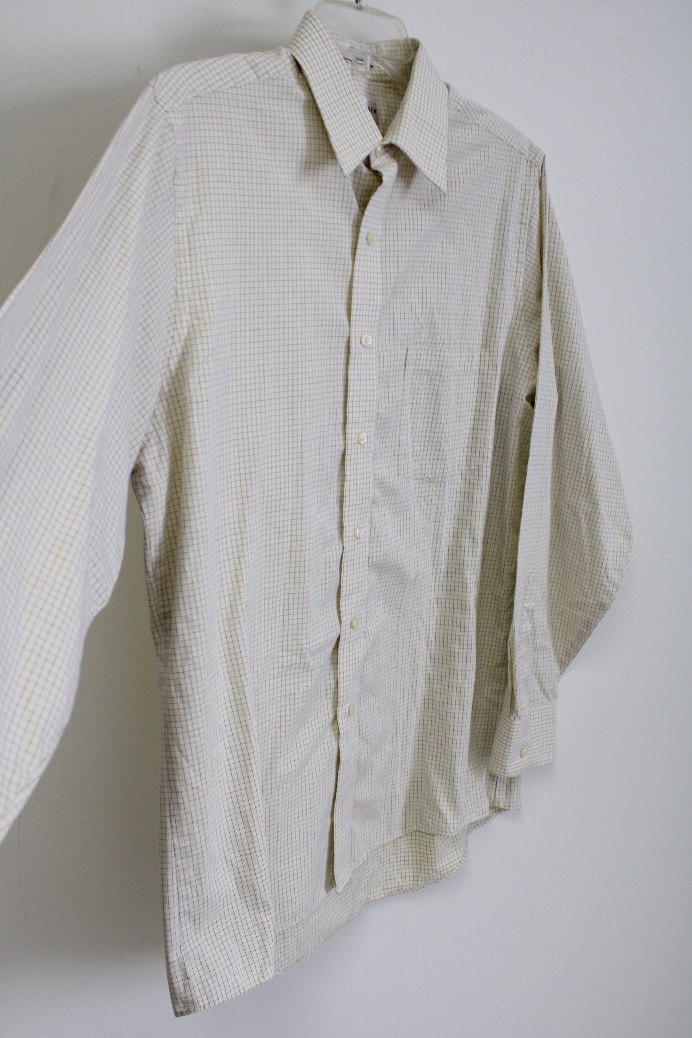 Van Heusen Cream Patterned Button Down Shirt | 15 1/2 (34/35)