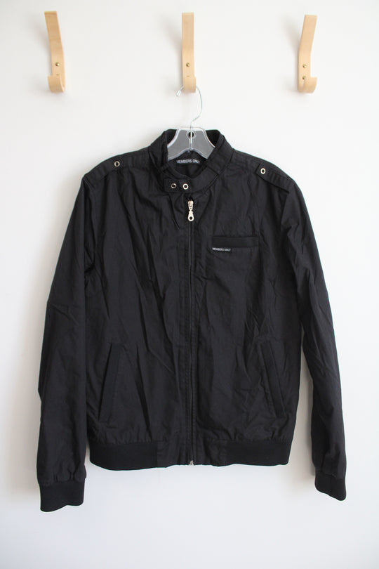 Members Only Black Full Zip Jacket | S