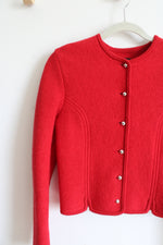 Geiger Red Wool Button Down Cardigan | 40
