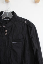 Members Only Black Full Zip Jacket | S