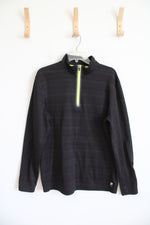 Fila Sport Black Quarter Zip Fleece Lined Athletic Sweatshirt | L