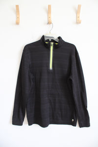 Fila Sport Black Quarter Zip Fleece Lined Athletic Sweatshirt | L