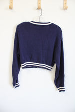 H&M Divided Navy Blue NY Collegiate Cardigan | XS
