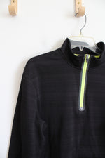 Fila Sport Black Quarter Zip Fleece Lined Athletic Sweatshirt | L