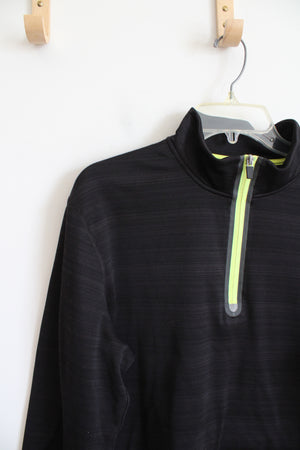 Fila Sport Black Quarter Zip Fleece Lined Athletic Sweatshirt | L