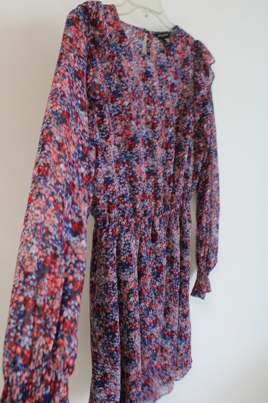 Banana Republic Pink Red Blue Chiffon Dress | M