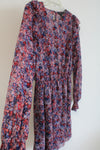 Banana Republic Pink Red Blue Chiffon Dress | M