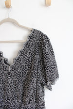 NEW Express Black & White Eyelet Romper | XL