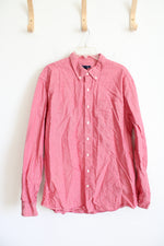 Gap Slim Fit Red Long Sleeved Button Down Cotton Shirt | XXL
